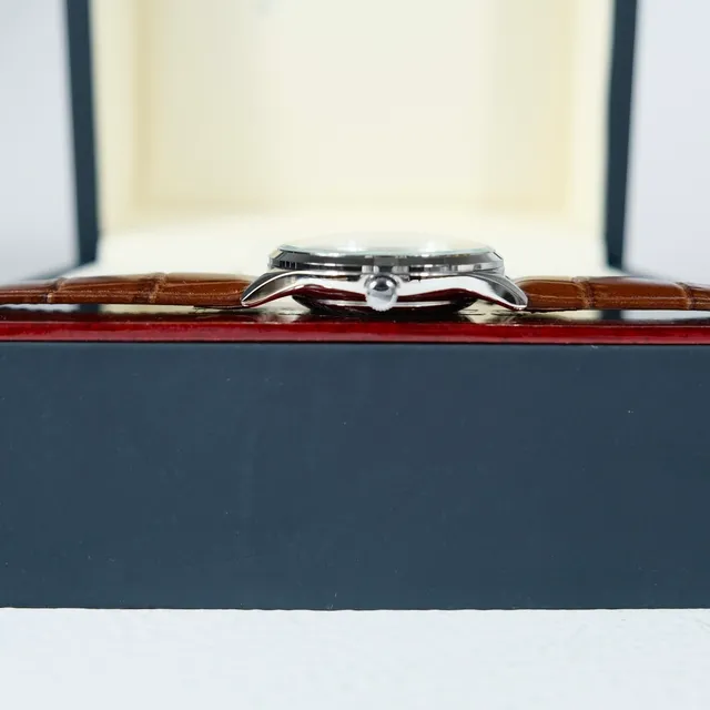 Longines Automatic White Dial Brown Leather Strap Mechanical Watch 5