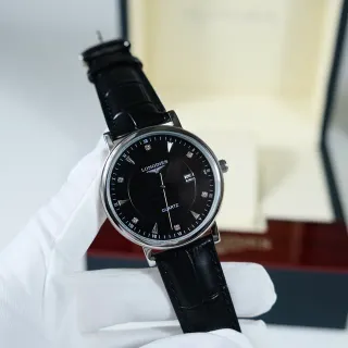 Longines Black Silver Classic Dress Dial Quartz Watch
