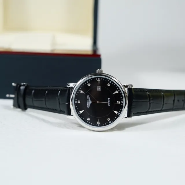 Longines Black Silver Classic Dress Dial Quartz Watch 4