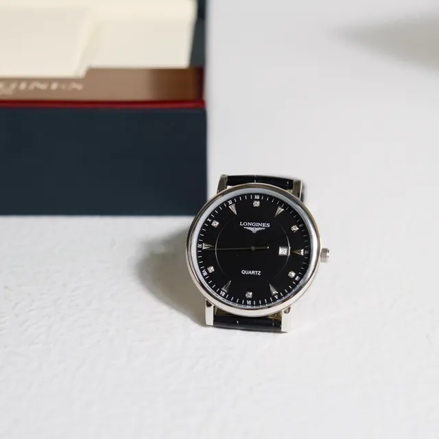 Longines Black Silver Classic Dress Dial Quartz Watch 5