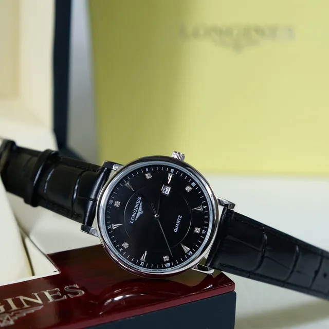Longines Black Silver Classic Dress Dial Quartz Watch 7