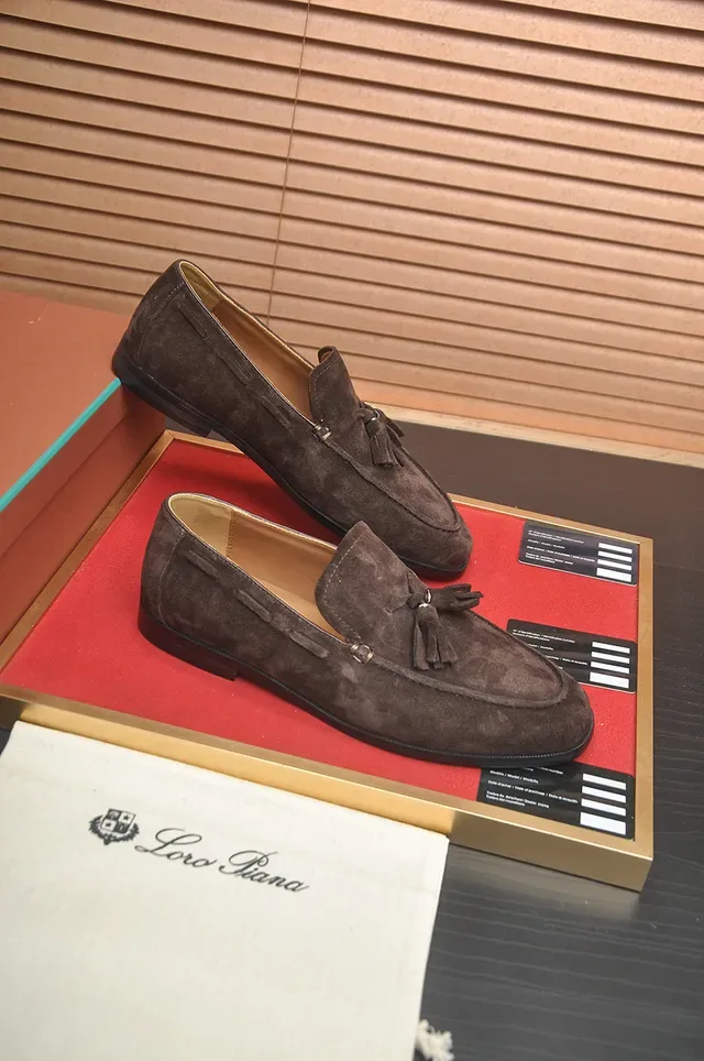 Loro Piana Brown Suede Tassel Loafers 4