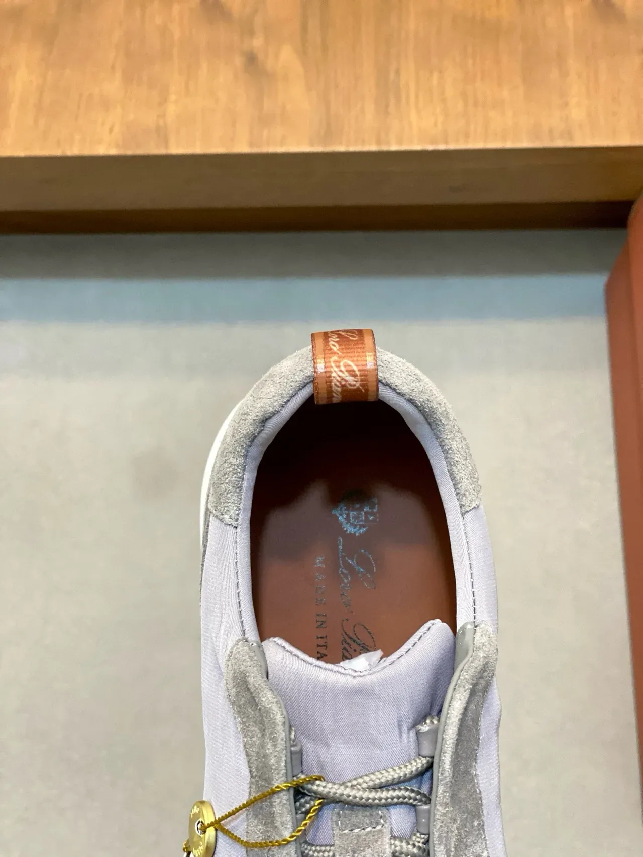Loro Piana Tênis lifestyle de camurça cinza e nylon slip-on 7
