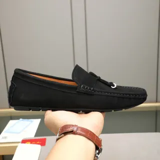 Loro Piana Summer Walk Black Suede Tassel Loafer