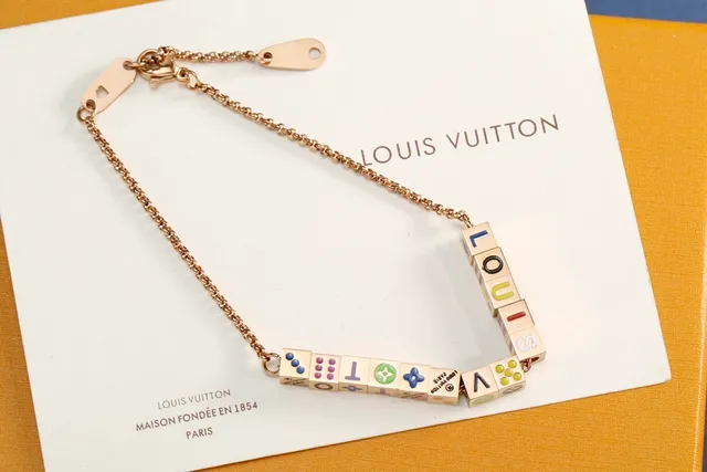 Louis Vuitton Alphabet Multicolor Enamel Cube Bracelet 4
