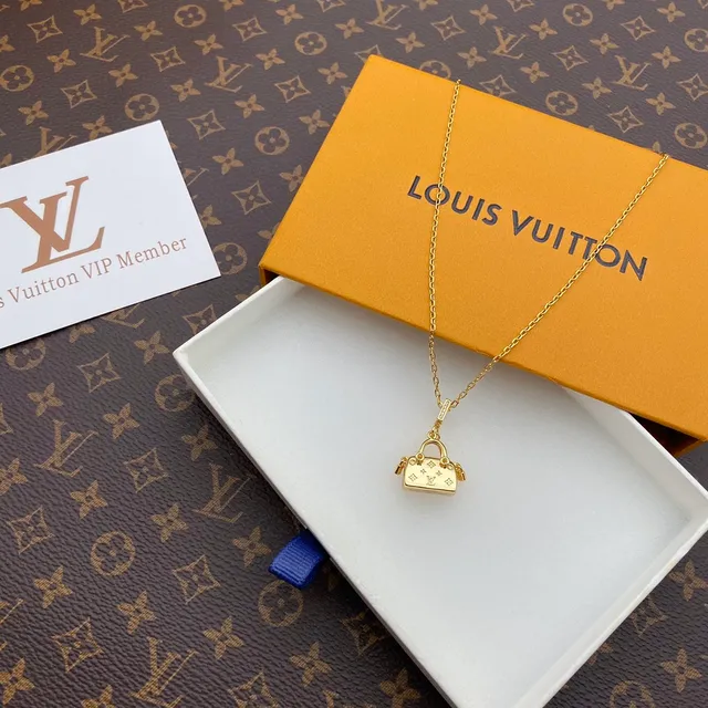 Louis Vuitton pendentif en forme de sac monogramme collier en or 2