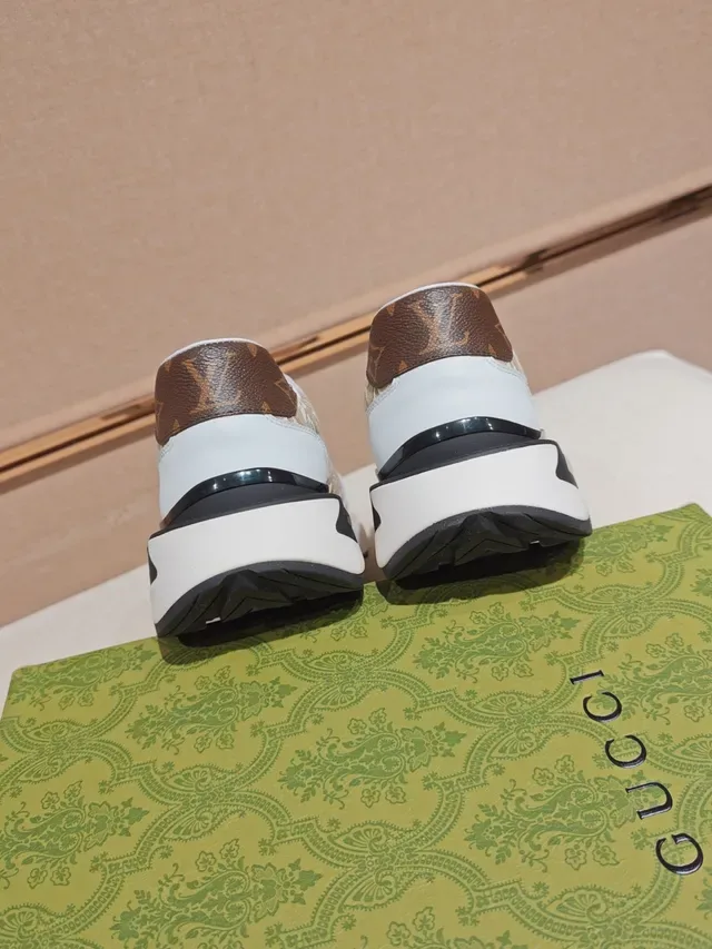 Louis Vuitton Beige White Monogram Canvas Leather Overlays Chunky Sneakers 3