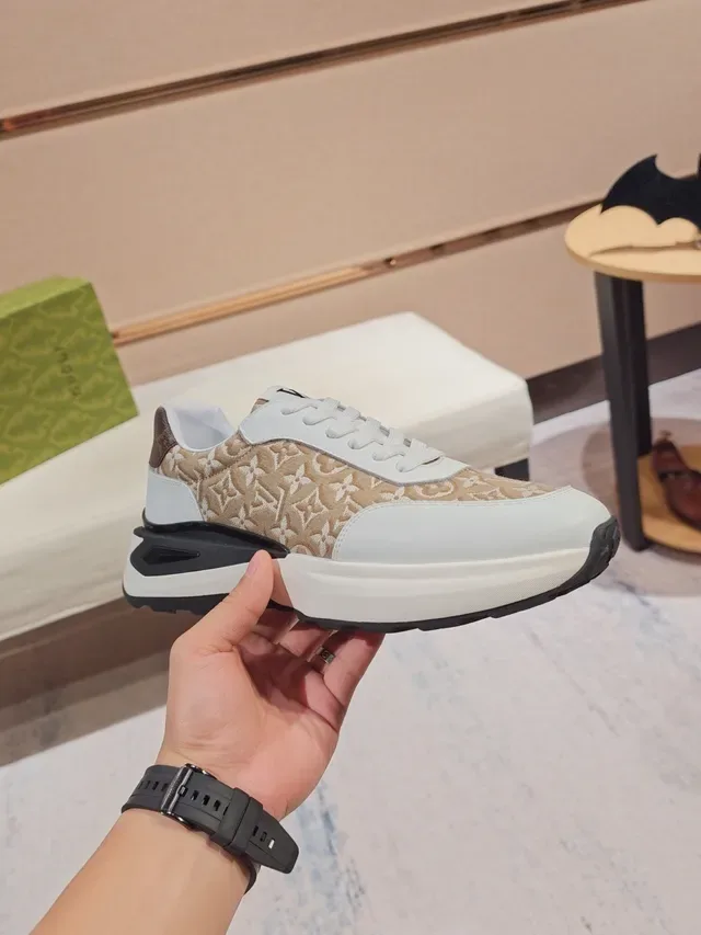 Louis Vuitton Beige White Monogram Canvas Leather Overlays Chunky Sneakers 4