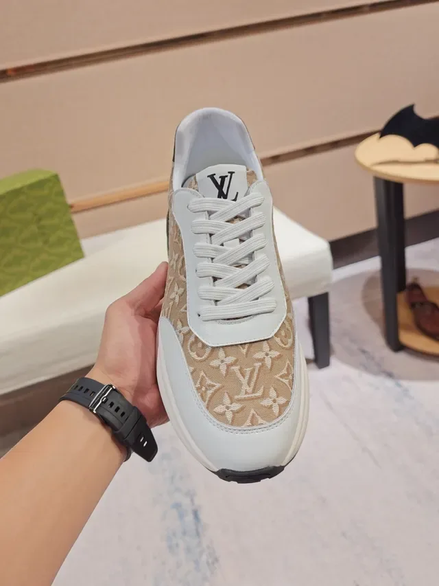 Louis Vuitton Beige White Monogram Canvas Leather Overlays Chunky Sneakers 5