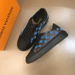 Louis Vuitton Zapatillas Lifestyle Negro Azul Monograma Lona Motivo Floral