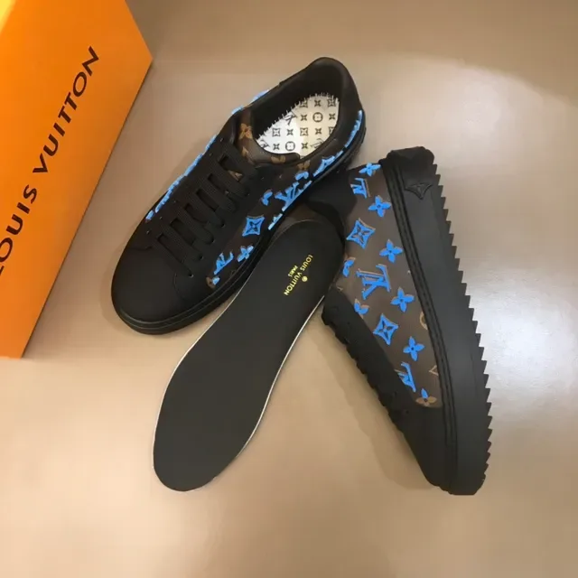 Louis Vuitton Black Blue Monogram Canvas Floral Motif Lifestyle Sneakers 2