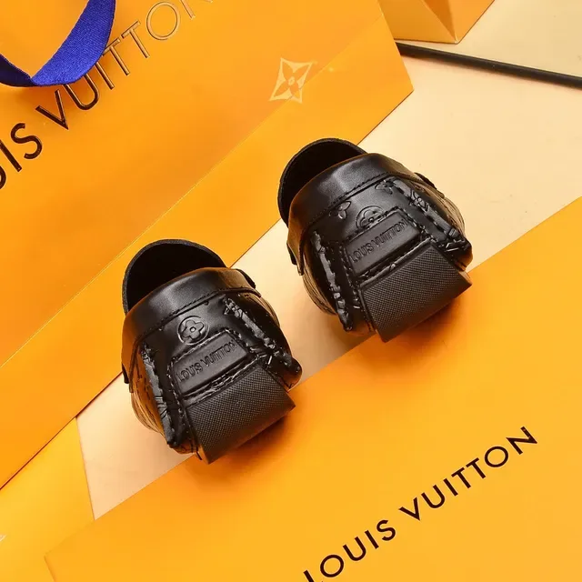 Louis Vuitton Black Gold Embossed Monogram Leather Buckle Hardware Loafer 2