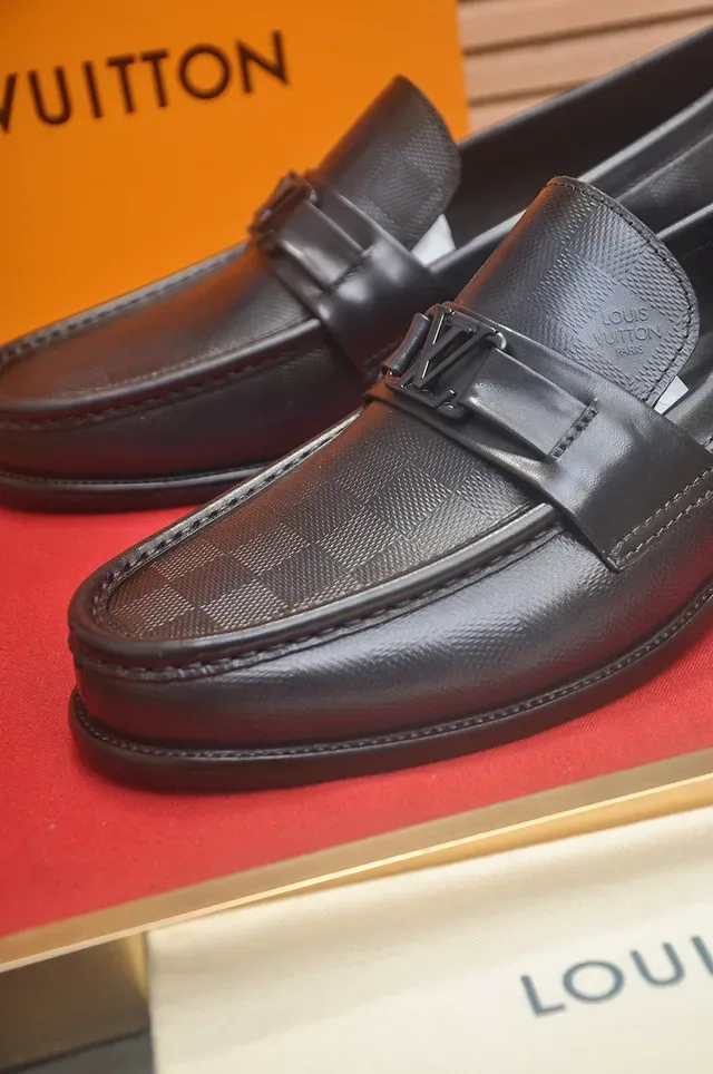 Louis Vuitton Black Leather Buckle Strap Loafers 2