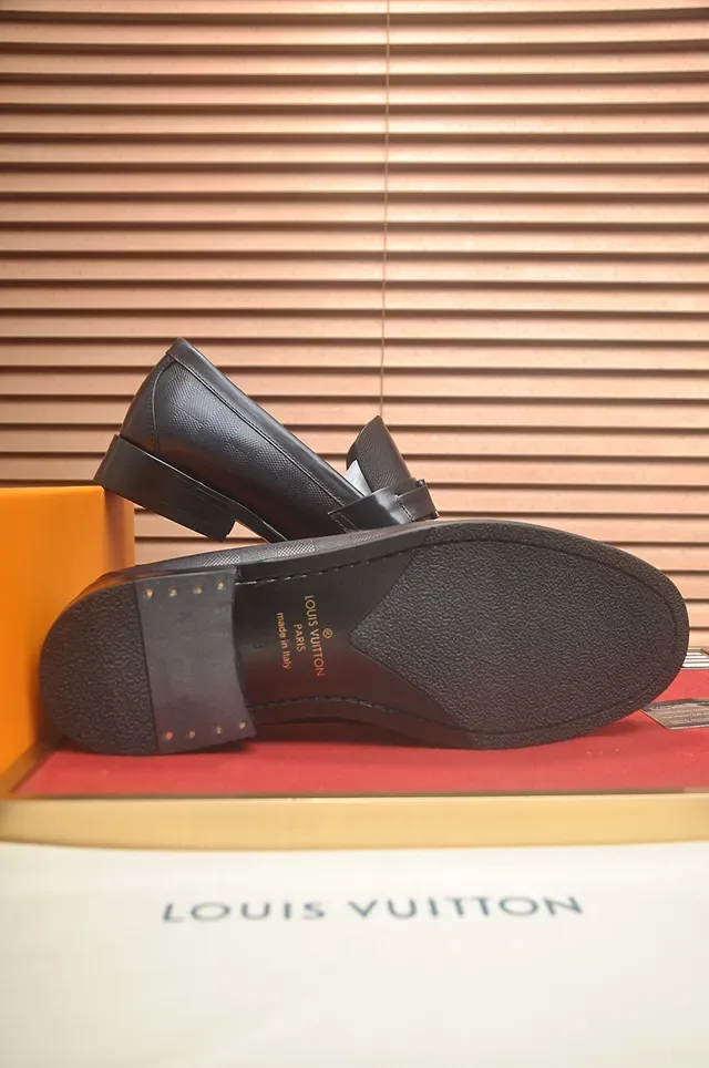 Louis Vuitton Black Leather Buckle Strap Loafers 3
