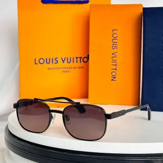 Louis Vuitton 黑色金属框渐变棕色太阳镜