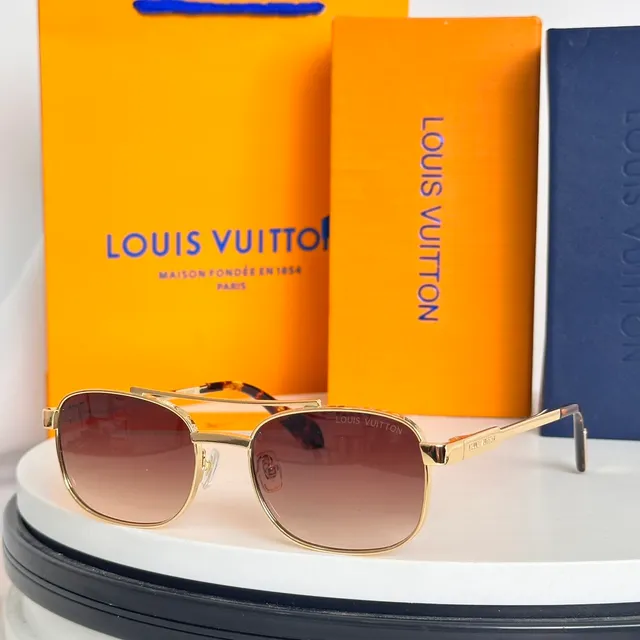 Louis Vuitton Black Metal Frame Gradient Brown Sunglasses 5
