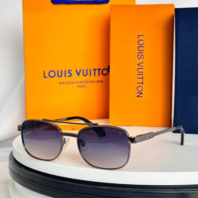 Louis Vuitton Black Metal Frame Gradient Brown Sunglasses 8