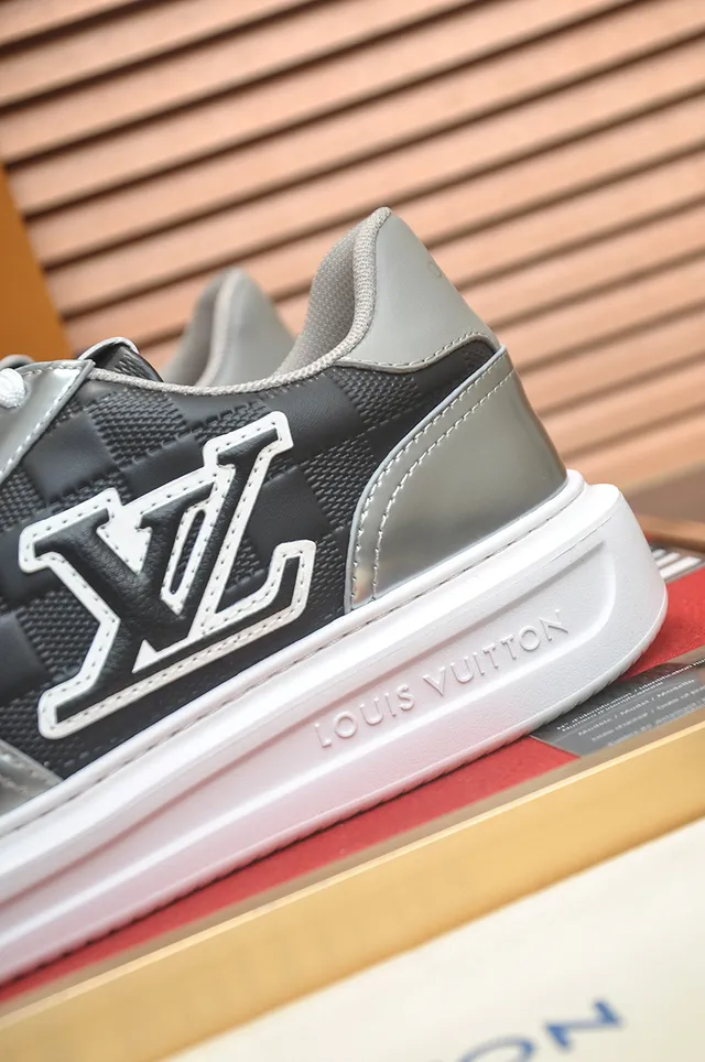 Louis Vuitton Black Silver Monogrammed Damier Canvas Lifestyle Sneakers 2