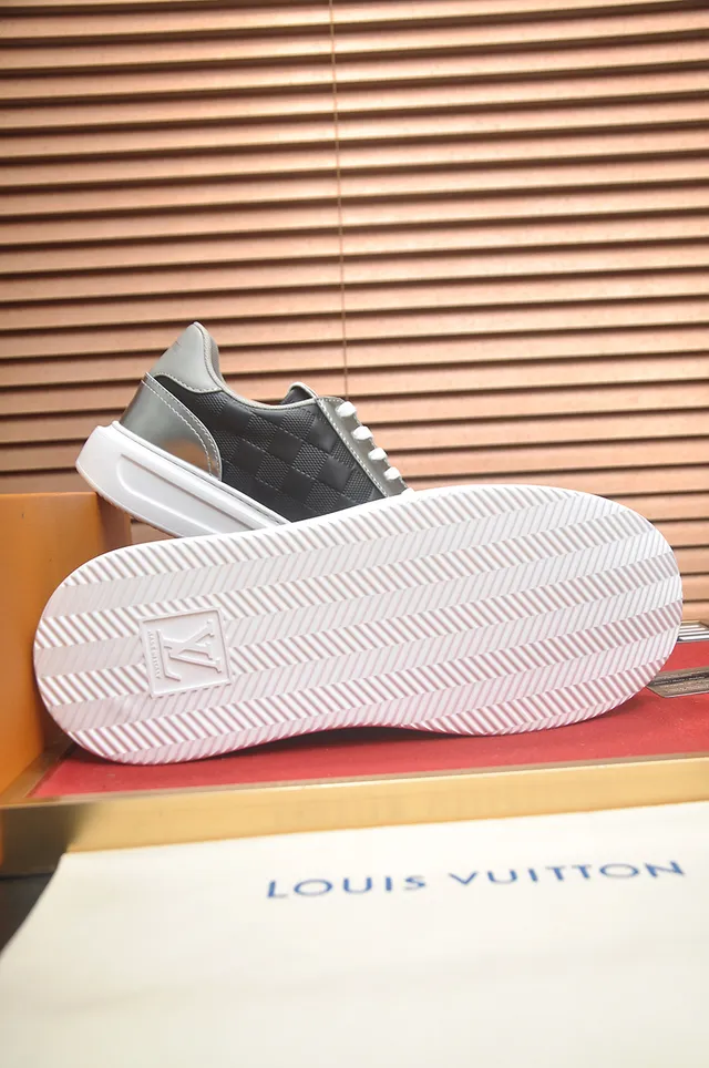 Louis Vuitton Black Silver Monogrammed Damier Canvas Lifestyle Sneakers 3