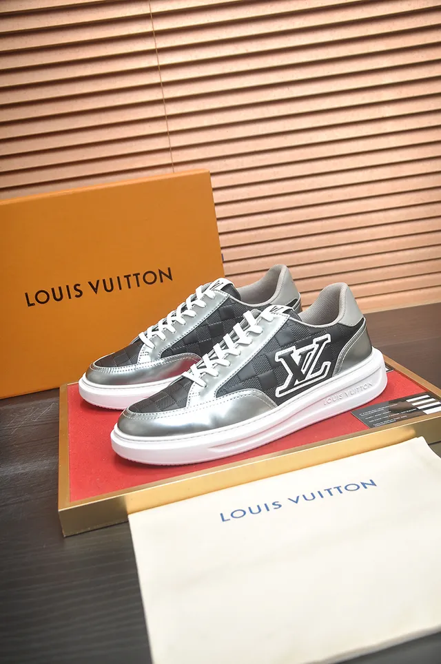 Louis Vuitton Black Silver Monogrammed Damier Canvas Lifestyle Sneakers 4