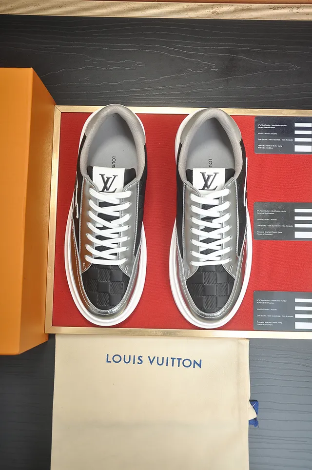 Louis Vuitton Black Silver Monogrammed Damier Canvas Lifestyle Sneakers 5