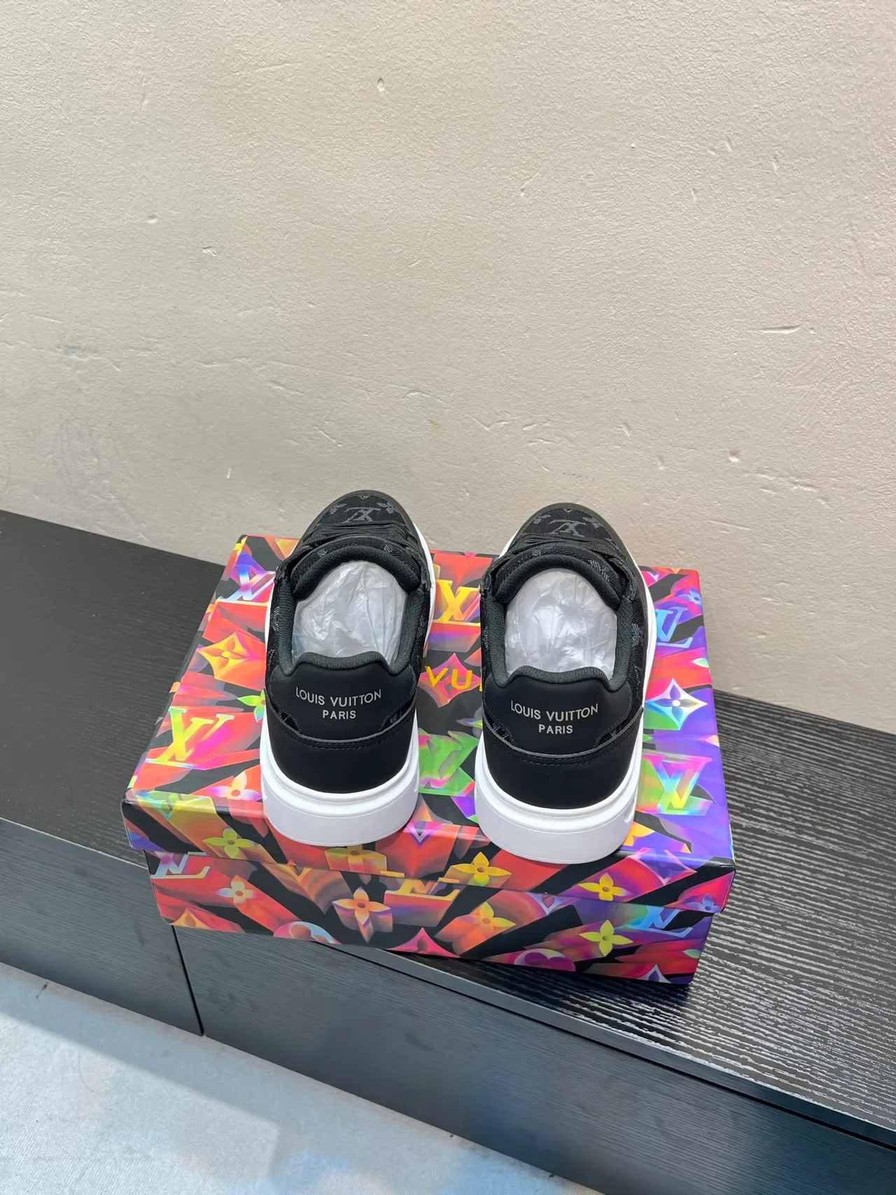 Louis Vuitton Black White Monogrammed Textile Upper Low-Top Silhouette Lifestyle Sneakers 5
