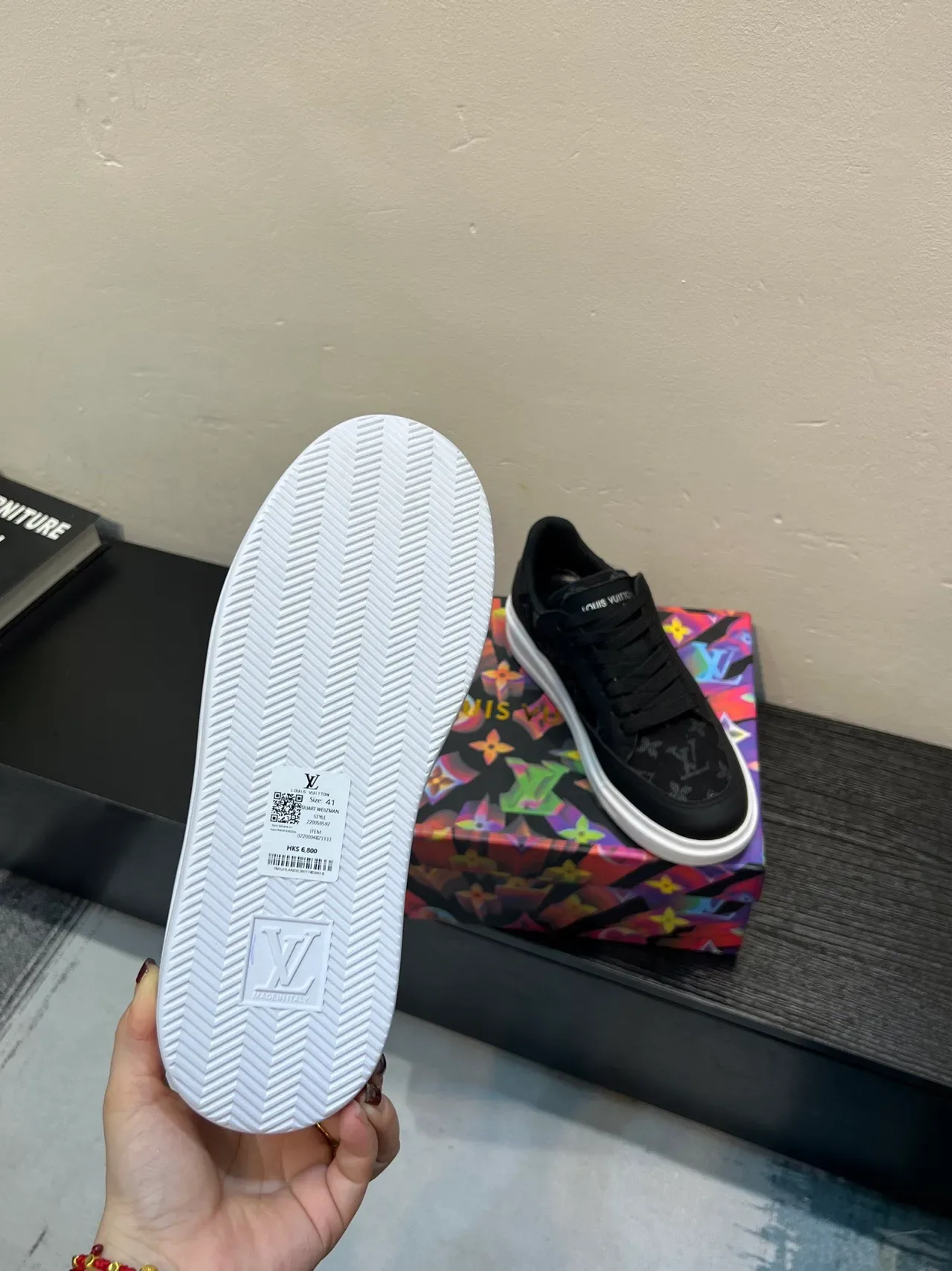 Louis Vuitton Black White Monogrammed Textile Upper Low-Top Silhouette Lifestyle Sneakers 8