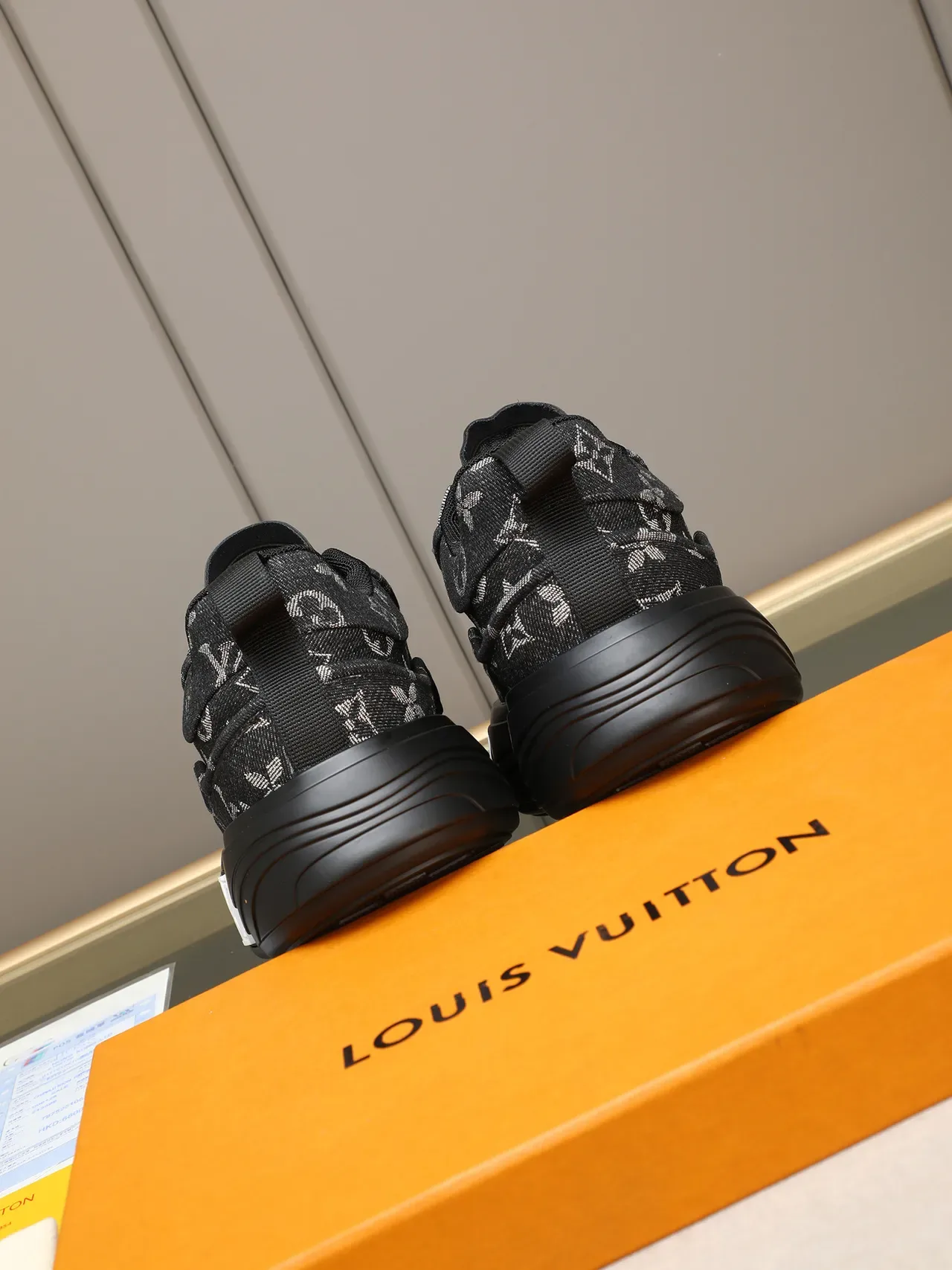 Louis Vuitton Black White Monogrammed Textile Upper Oversized Platform Sole Chunky Sneakers 3
