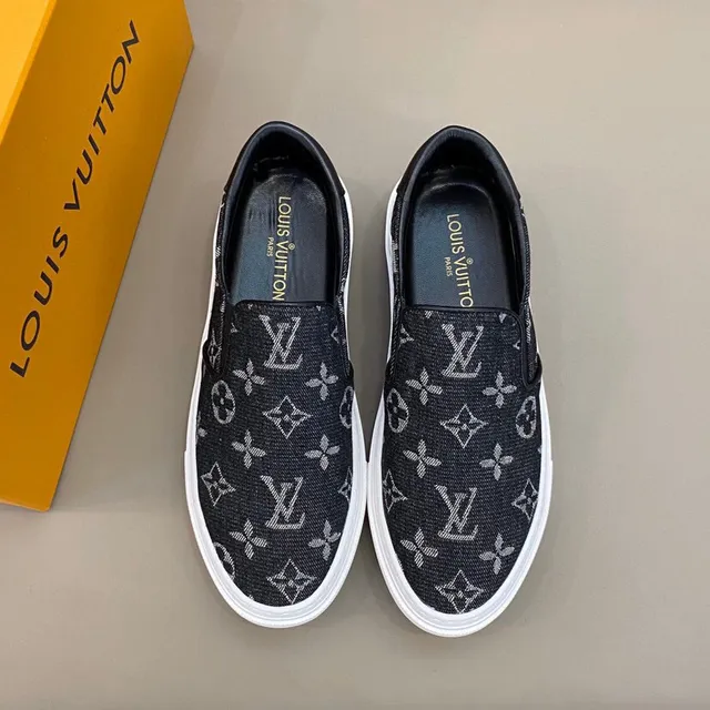 Louis Vuitton Black White Slip-On Monogram-Printed Lifestyle Sneakers 9