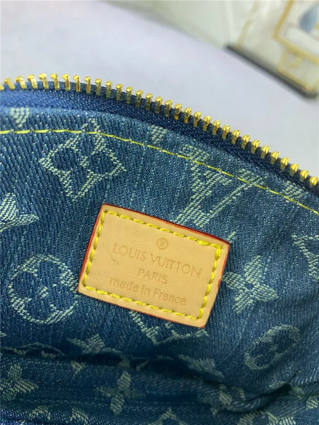 Louis Vuitton Blue Gold Denim Monogram Strap Chain Bag 3