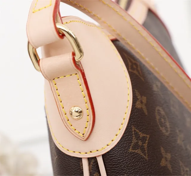 Louis Vuitton Marron Beige Monogramme Toile Garniture Cuir Sac Hobo 8