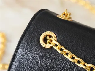 Louis Vuitton Brown Black Monogram Canvas Flap-Top Closure Chain Bag 4
