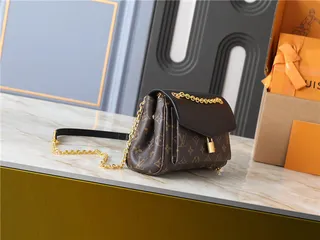 Louis Vuitton Brown Black Monogram Canvas Flap-Top Closure Chain Bag 9