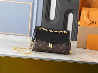 Louis Vuitton Brown Black Monogram Canvas Flap-Top Closure Chain Bag 10