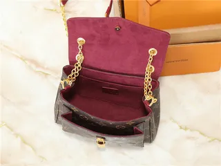 Louis Vuitton Brown Black Monogram Canvas Flap-Top Closure Chain Bag 11