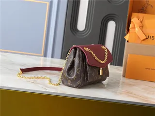 Louis Vuitton Brown Black Monogram Canvas Flap-Top Closure Chain Bag 18