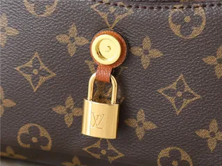 Louis Vuitton Brown Black Monogram Canvas Flap-Top Closure Chain Bag 23