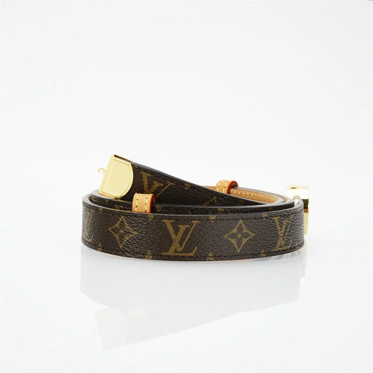 Louis Vuitton Brown Gold Monogram Canvas Hardware Leather Belt 3