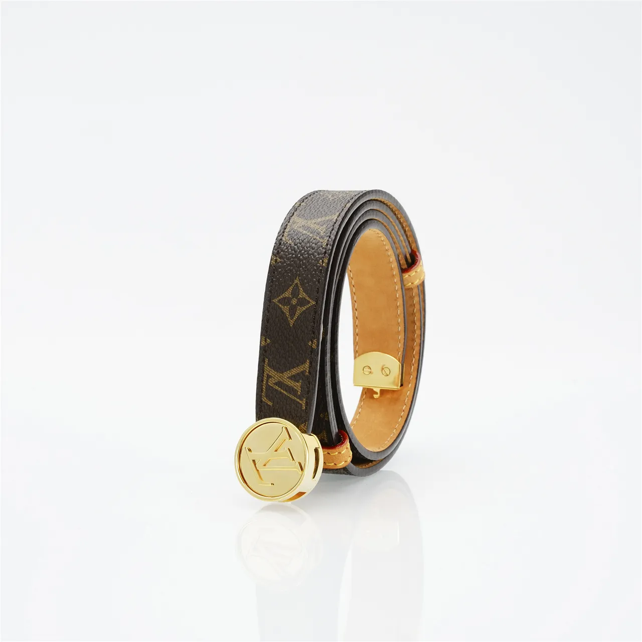 Louis Vuitton Brown Gold Monogram Canvas Hardware Leather Belt 6