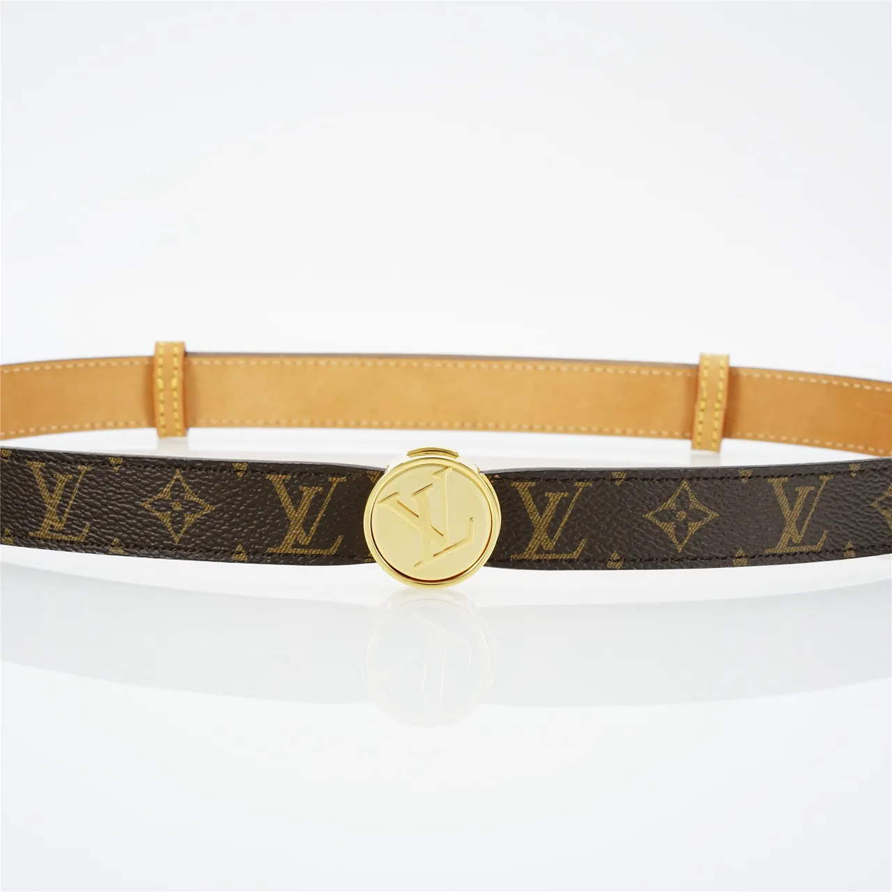 Louis Vuitton Brown Gold Monogram Canvas Hardware Leather Belt 8
