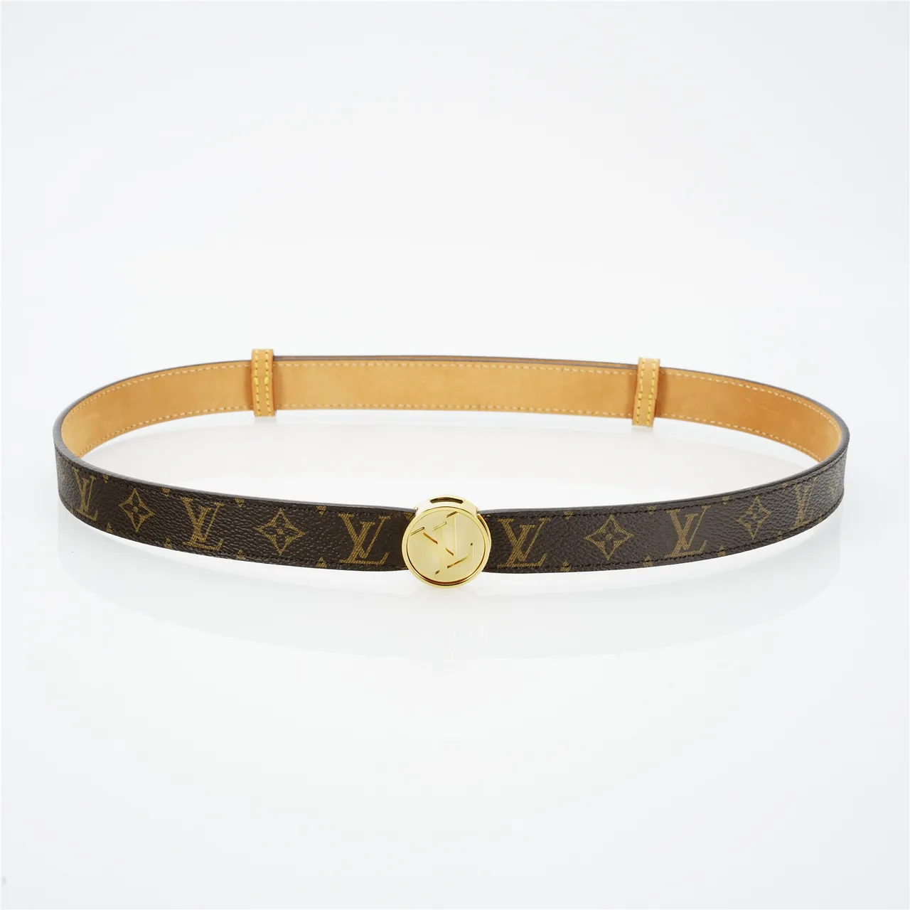 Louis Vuitton Brown Gold Monogram Canvas Hardware Leather Belt 9