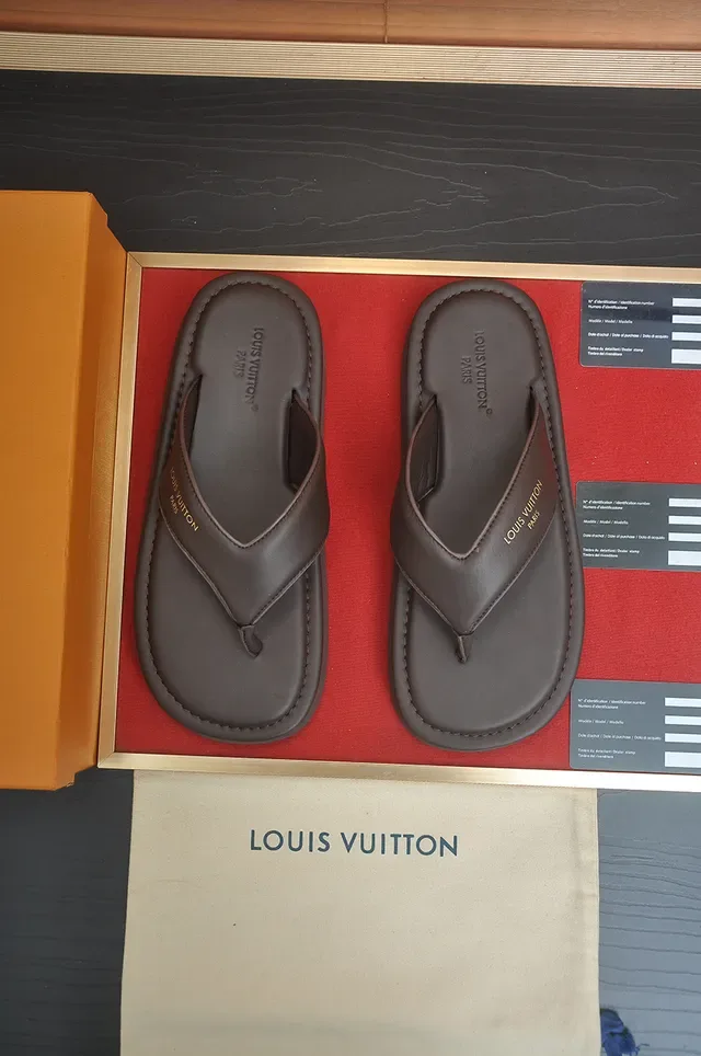 Louis Vuitton Brown Leather Thong Slipper 5