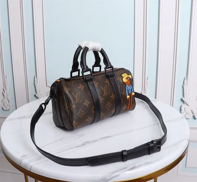 لويس فيتون بني متعدد الألوان Monogram قماش مطرز ملصق شخصية Boston Bag 7
