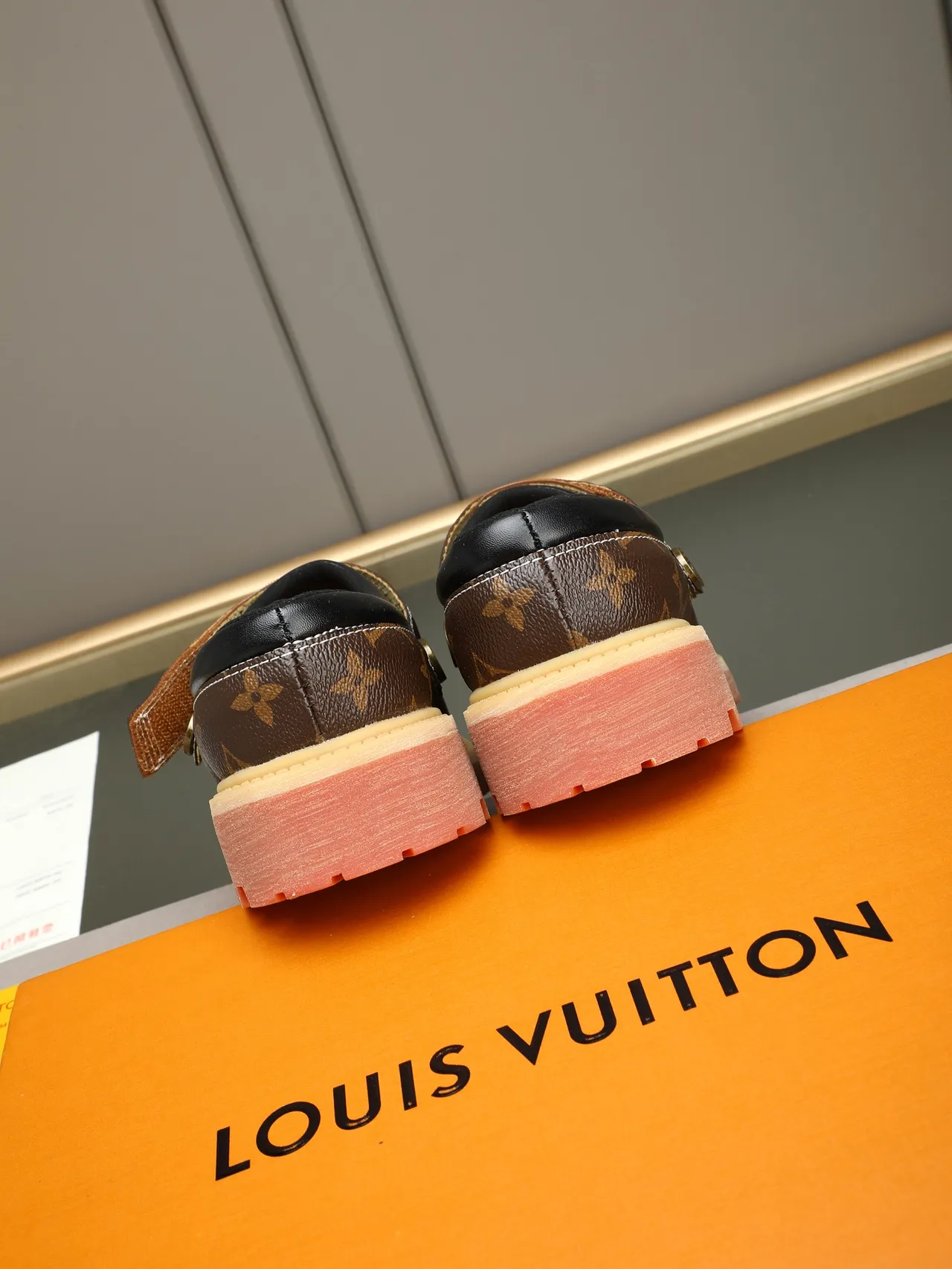 Louis Vuitton Brown Orange Monogram Canvas Slip-On Clog Casual Shoes 3