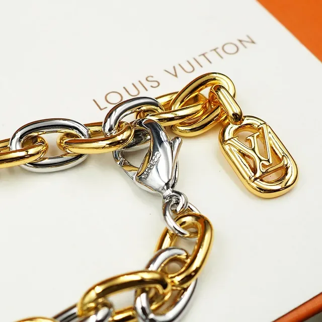 Louis Vuitton Chain Reaction Dual-Tone Gold and Silver Monogram Bracelet 4