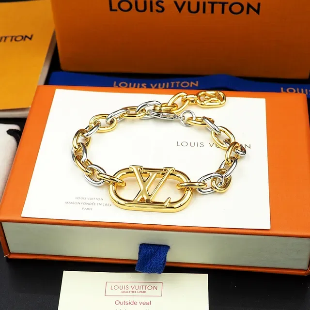 Louis Vuitton Chain Reaction Dual-Tone Gold and Silver Monogram Bracelet 5