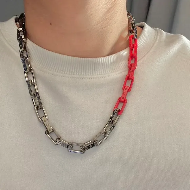 Bracelet Louis Vuitton Chain Reaction Rouge en Résine et Métal 4