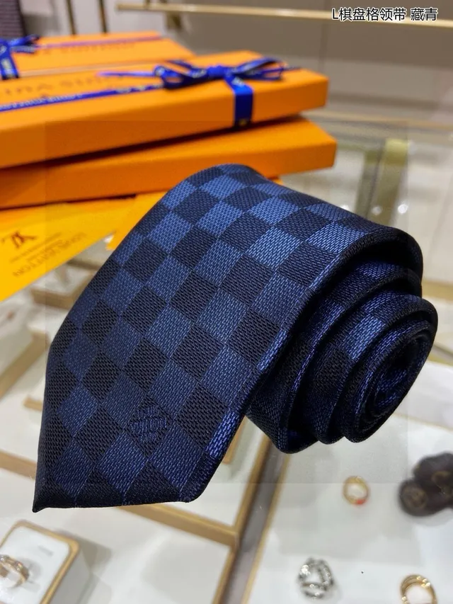 Cravate Louis Vuitton Damier Bleu Marine 4