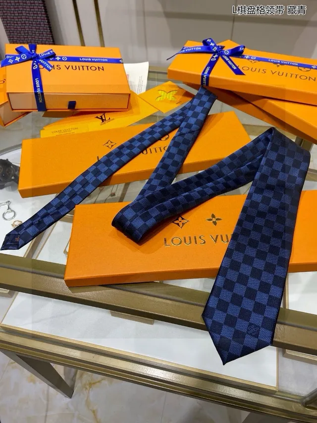 Cravate Louis Vuitton Damier Bleu Marine 7
