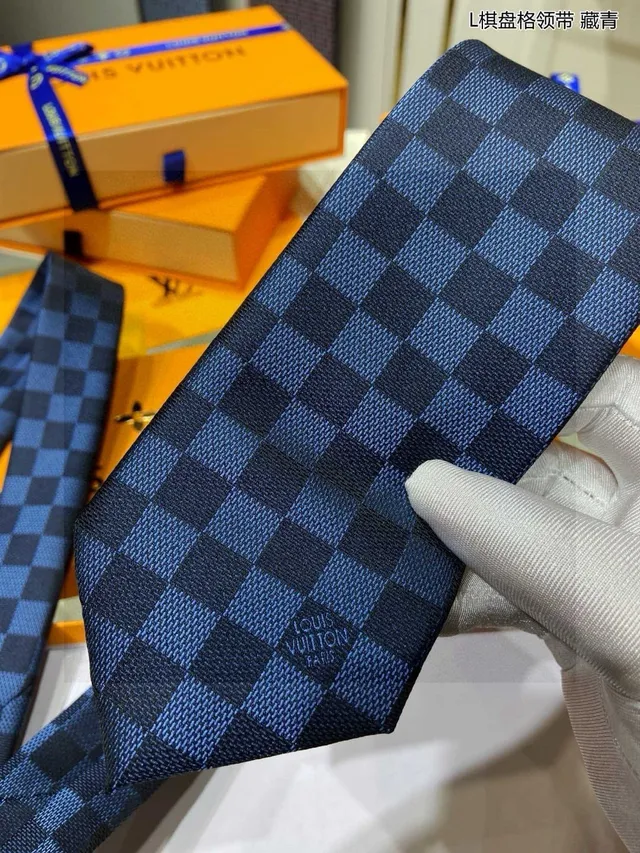 Cravate Louis Vuitton Damier Bleu Marine 9